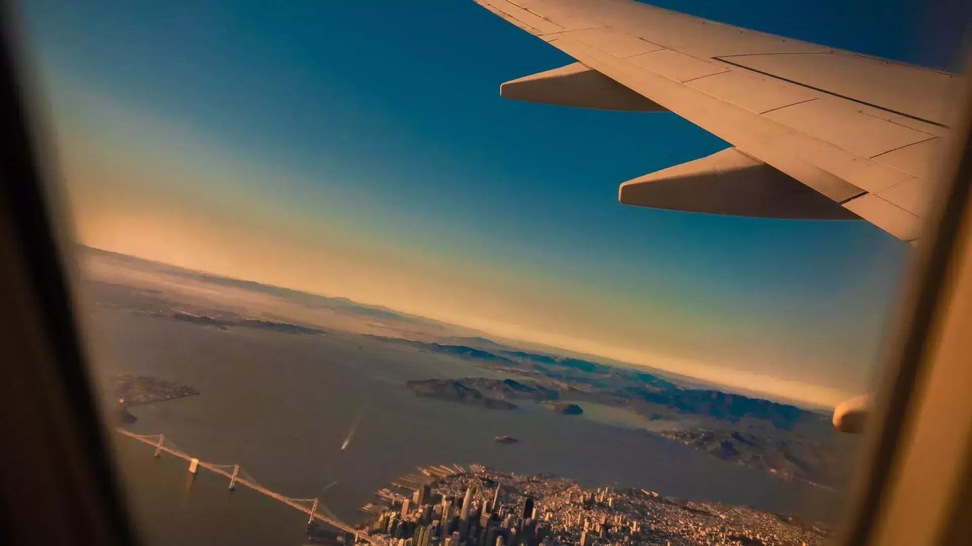 Vista de São Francisco de um avião