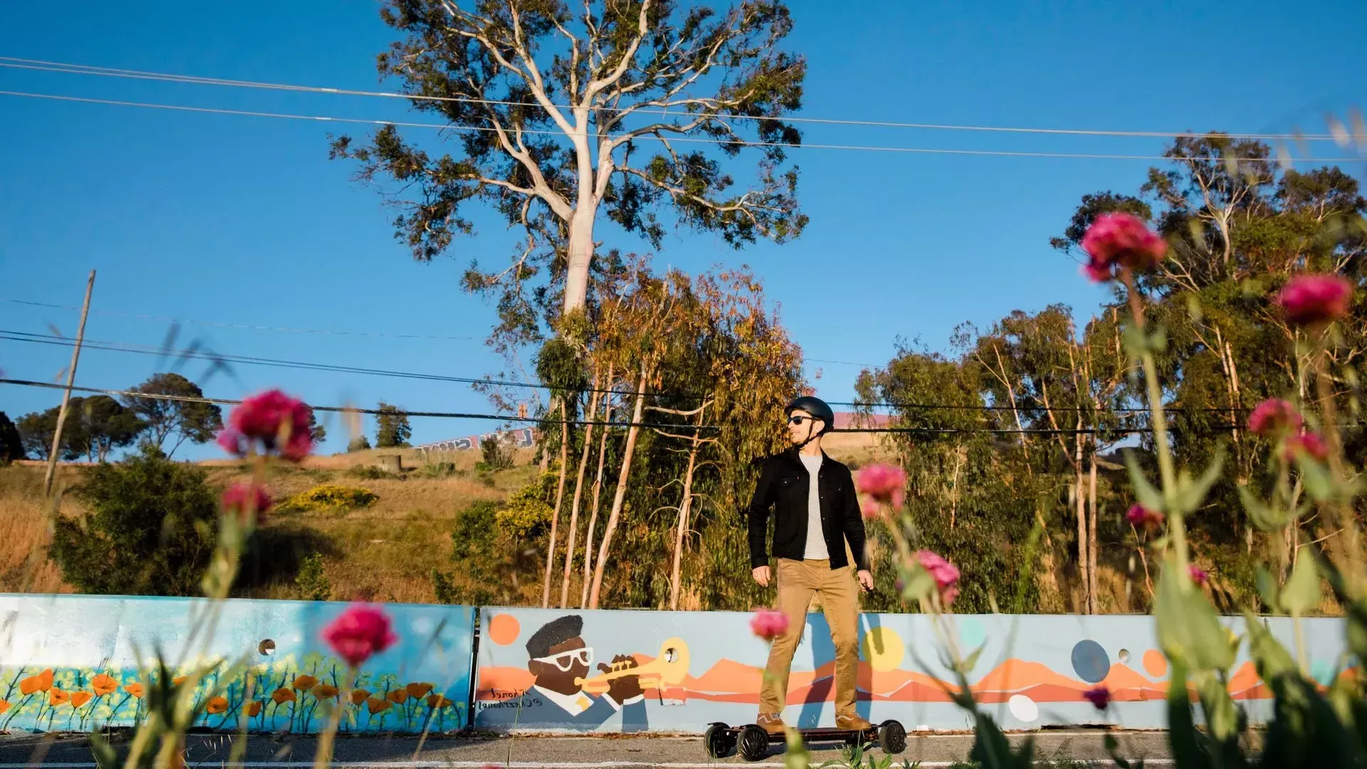 Patinador en el barrio de Bayview.