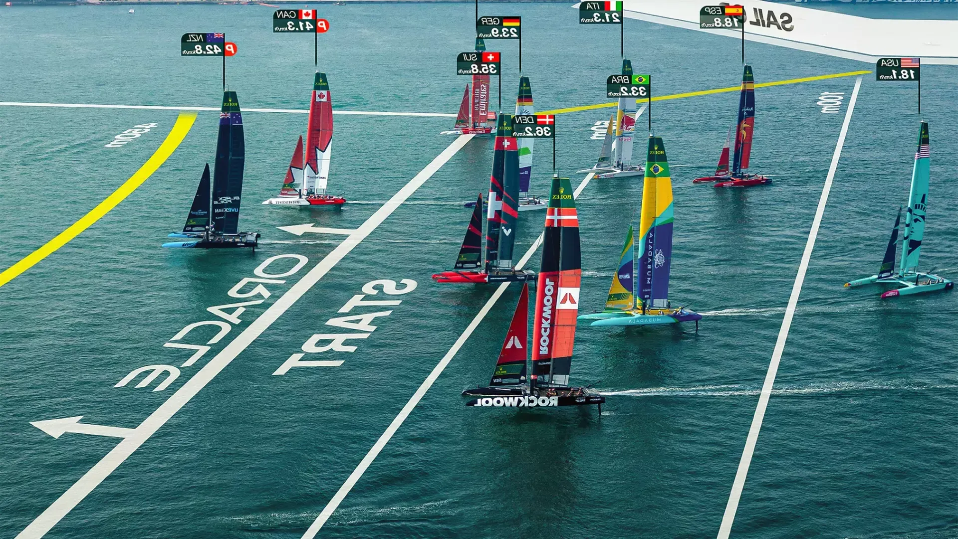 Catamarans competing in Sail GP Race